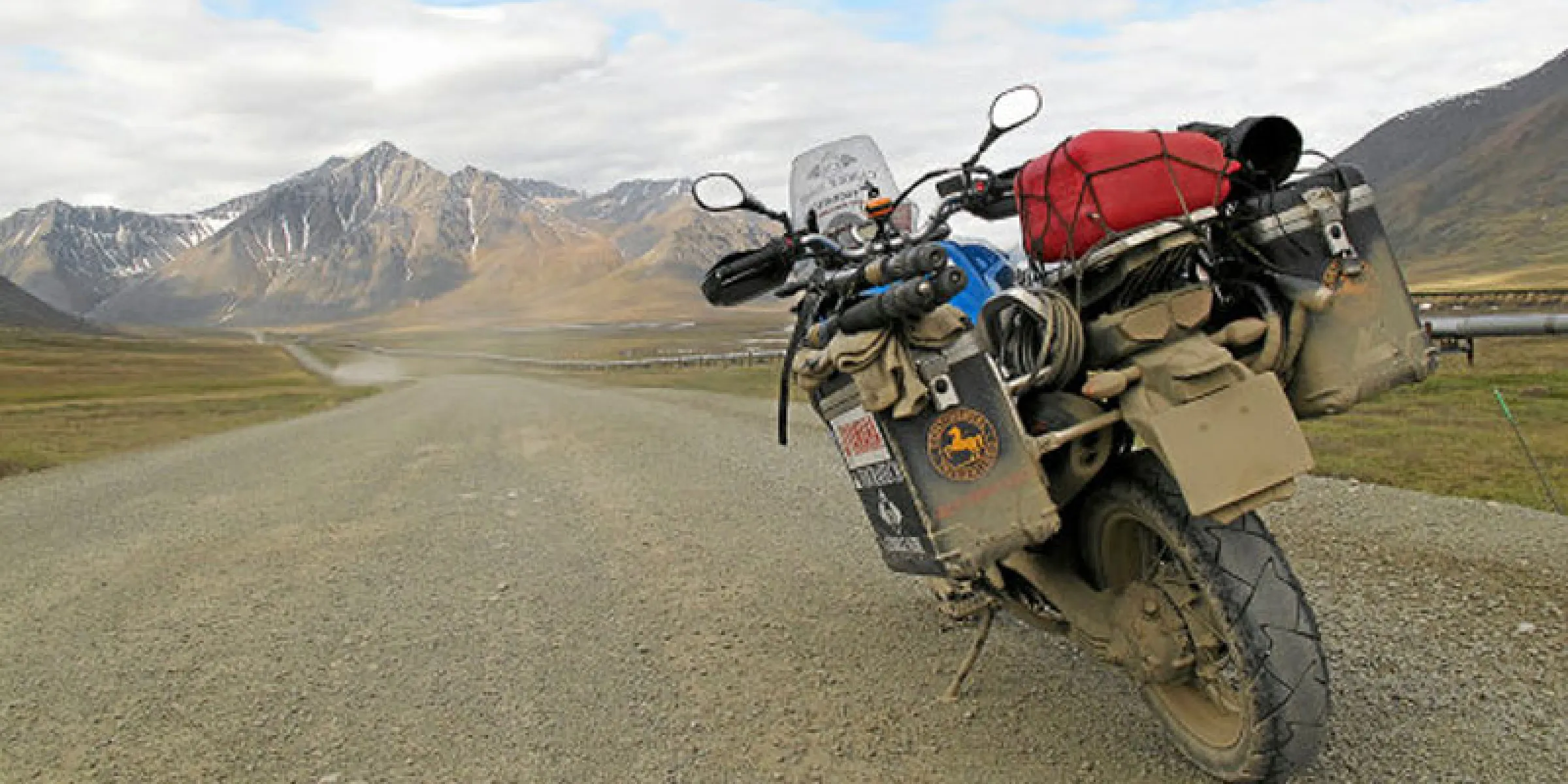 On a motorcycle along Alaska's gravel roads and highways